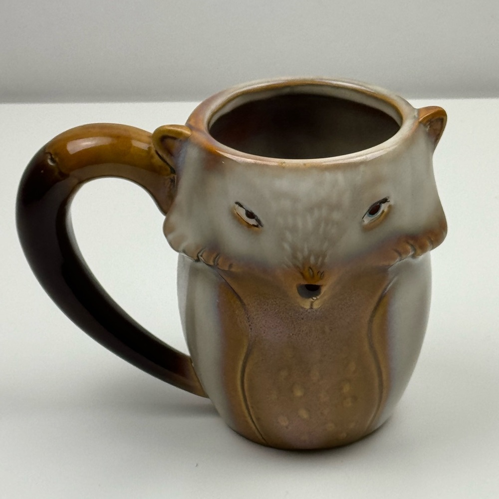 Gibson Home White Brown Fox Large Ceramic Coffee Mug